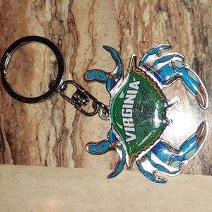 MOVABLE VIRGINIA CRAB KEYCHAIN CHARM NRMINT CONDITION